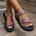 Eleganckie sandały boho na lato ze skórzanym paskiem