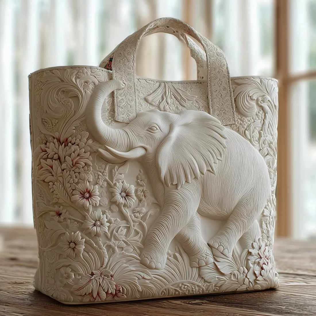 Elegancka torba bawełniana z motywem słoni na wiosnę