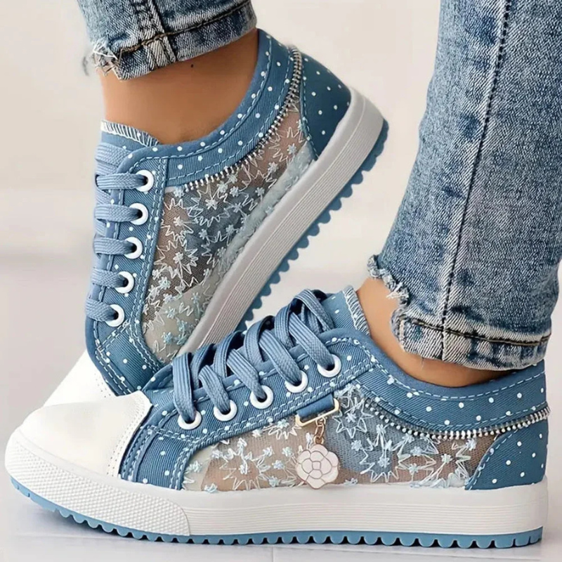Stylowe damskie sneakersy z kwiatowymi detalami na wiosnę