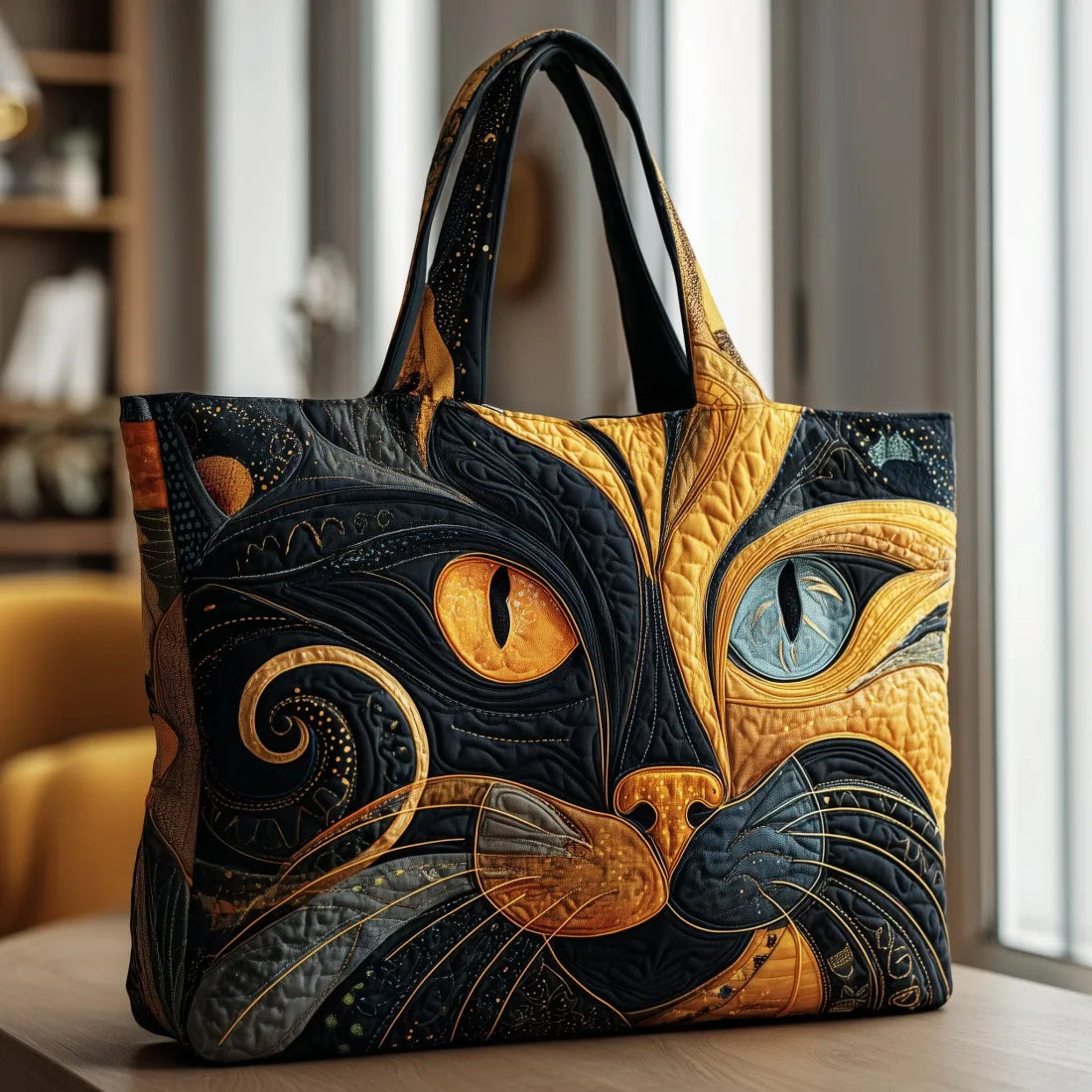 Elegancka torba damska z motywem kota, materiał wegański, wiosenna