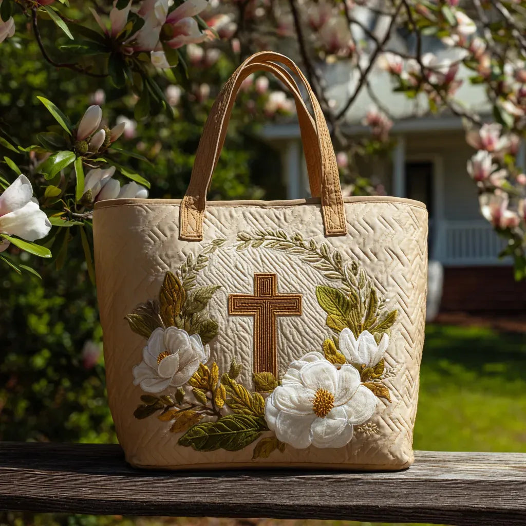 Elegancka torba rzemieślnicza z krzyżem na wiosnę
