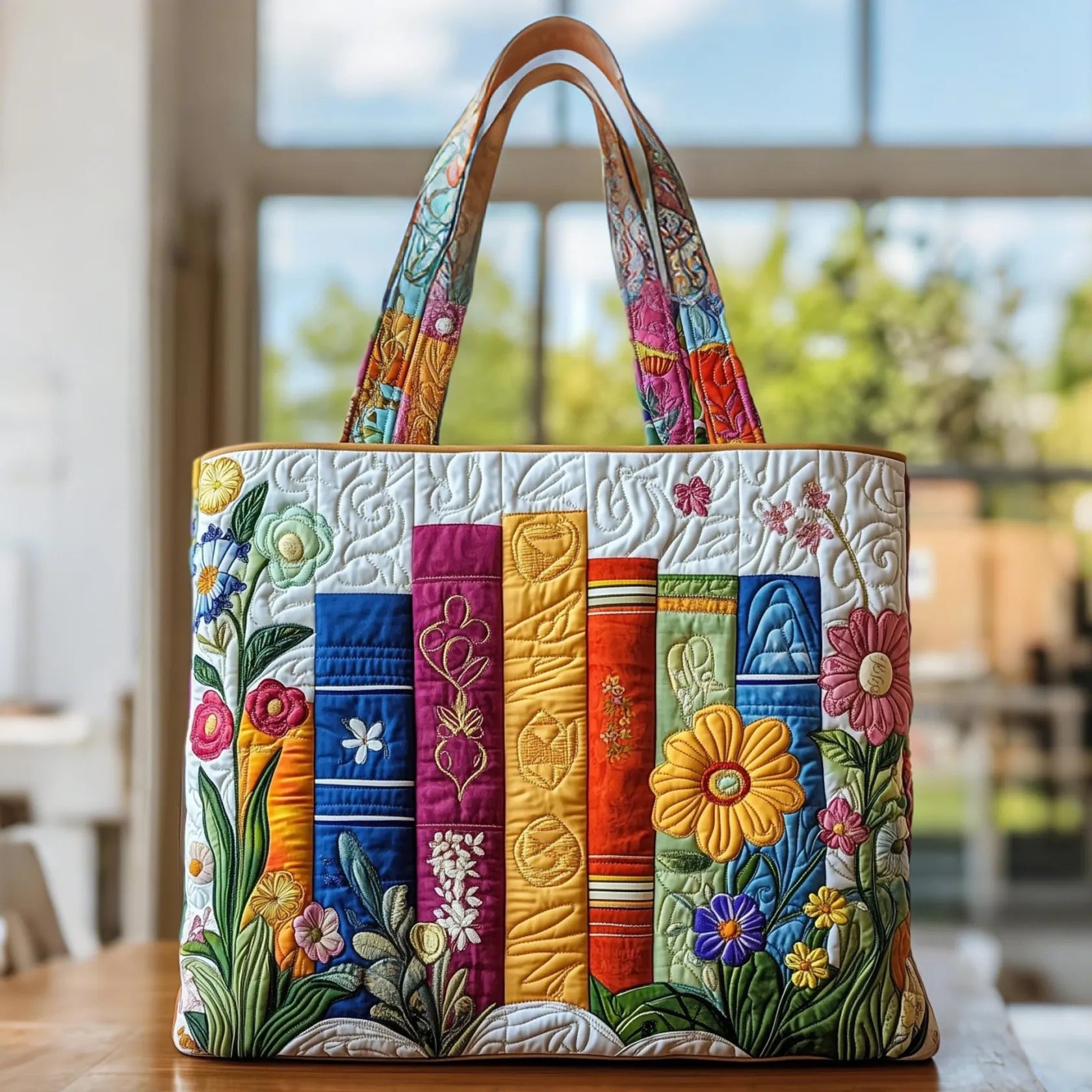 Elegancka torba z kwiatowym wzorem na wiosnę, bawełniana