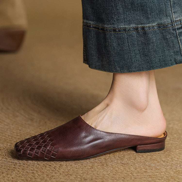 Eleganckie Wsuwane Klapki Tkane na Lato dla Kobiet