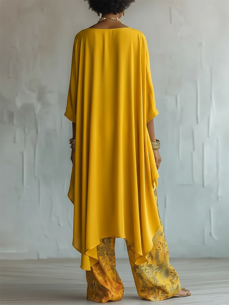 Elegancki letni komplet boho z lekkiej tkaniny